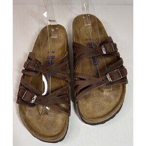 Birkenstock Granada Waxy Oiled Leather Soft Footbed Brown Narrow Size EU 39 W 8